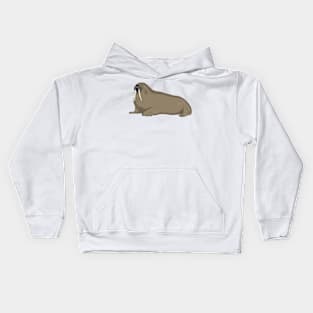 Walrus cartoon illustration Kids Hoodie